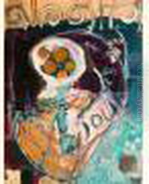 Technique Mixte Sur Papier Maroufle Sur Toile, Signee En Bas A Droite. - view 1