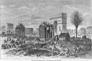 Demolition of the Paris barriers, Arc de Triomphe and Place de lEtoile, engraved by Henry Duff Linton 1815-99 1860 by Felix Thorigny