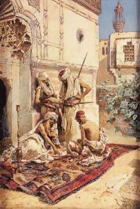 Four Arab Playing a Game of Chance by Ramon Tusquets y Maignon