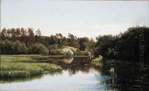 River Landscape, 1879 by Anton Erik Christian Thorenfeld