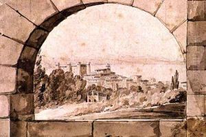 View of the Town and Lake of Bracciano, c.1810 by Jean Thomas Thibault
