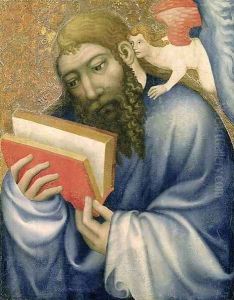 St. Matthew, from the chapel of Karlstejn Castle, c.1365 by of Prague Theodoricus