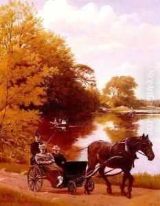 An Afternoon At The Lake by Carl Christian Frederik Jacob Thomsen