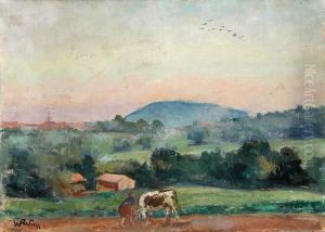 Pejzaz Z Krowa by Wojciech Weiss