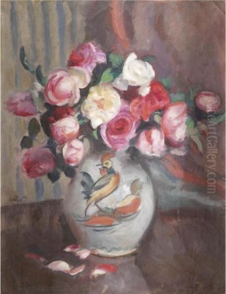 Still Life With Roses In A Painted Jug - view 1