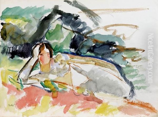 Aneri Odpoczywajaca W Sadzie, 1918 R. - view 1