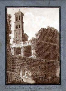 The Temple of Mars at the Forum in Rome, c.1800 by Agostino Tofanelli