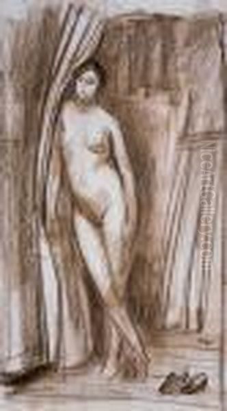 Modelka Stojaca Przy Kotarze, 1935 R. - view 1