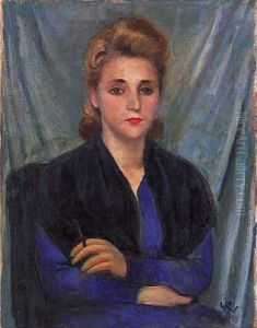 Portret Kobiety W Szafirowej Sukni by Wojciech Weiss