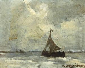Vissersboot Op Zee Vissersboot Op Zee