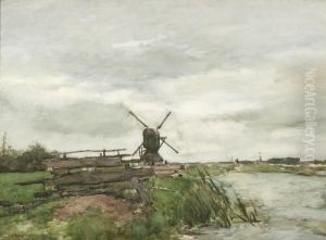 View Of A Mill In A Polderlandscape