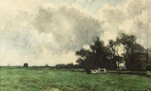 Cows In A Meadow by Jan Hendrik Weissenbruch