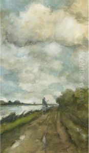 A Horseman On A Towpath Near Noorden