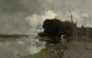Koe Aan Het Water: Animals By A Stream, Noorden Koe Aan Het Water: Animals By A Stream, Noorden