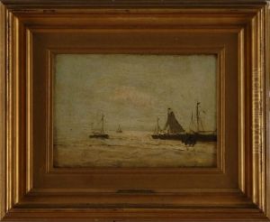 Sailboats by Jan Hendrik Weissenbruch
