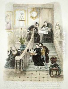 Illustration from Visitation of a London Exquisite to his Maiden Aunts in the Country, published 1859 4 by Theo