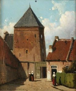 Village Scene by Jan Hendrik Weissenbruch