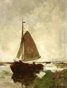Het Turfschip Van Jan Van Soest In Nieuwkoop by Jan Hendrik Weissenbruch