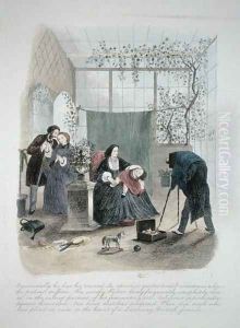 Illustration from Visitation of a London Exquisite to his Maiden Aunts in the Country, published 1859 2 by Theo