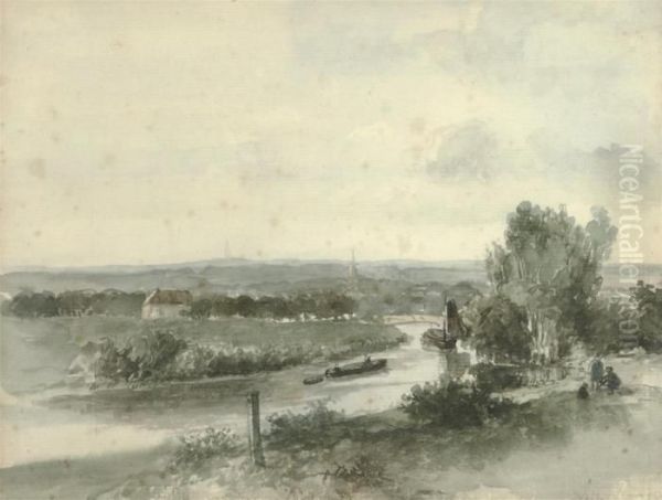 An Extensive River Landscape (recto); And A Study Of A Landscape(verso) - view 1