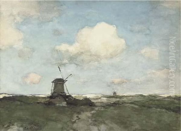 A Windmill In A Polder Landscape - view 1