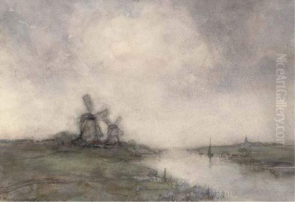 Polder Landscape With Windmills - view 1