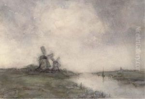 Polder Landscape With Windmills by Jan Hendrik Weissenbruch