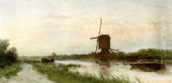 Windmill In A Polder Landscape - view 1