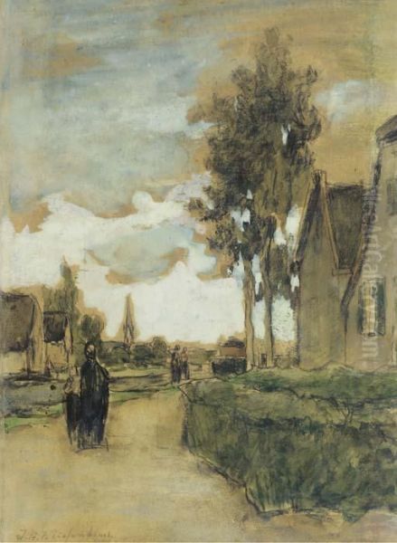 Figures On A Village Path, Noorden - view 1