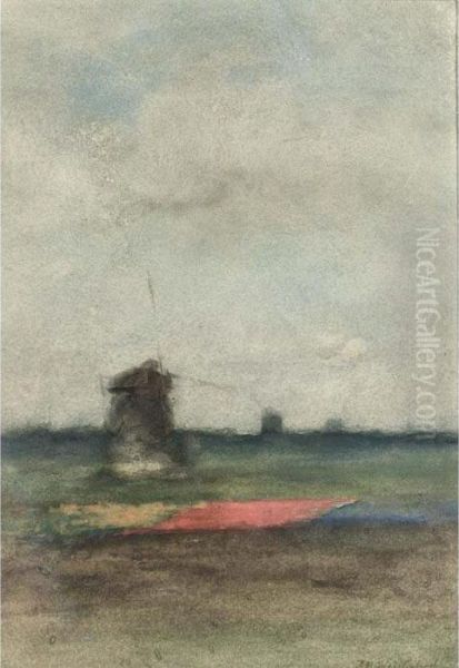 A Windmill In The Bulbfields - view 1