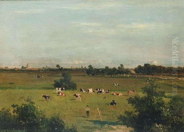 A Panoramic Summer Landscape With The Hague In The Distance - view 1