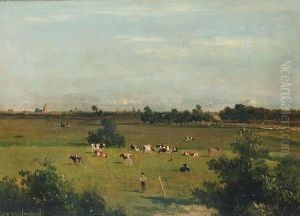 A Panoramic Summer Landscape With The Hague In The Distance by Jan Hendrik Weissenbruch