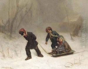 Returning from the wood in winter by James Crawford Thom