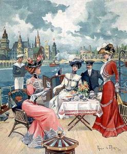Tea on the Seine, from LIllustre Soleil du Dimanche, 26th August 1900