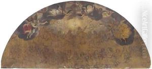 The Holy Trinity with angels, putti and a congregation of saints Design for an apsidal ceiling by Giovanni Battista (Il Malosso) Trotti