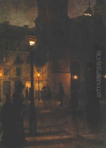 Maximilianplatz in Munich at Night - view 1