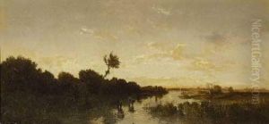 Abendliche Flusslandschaft