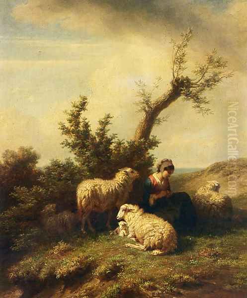 A Shepherdess And Her Flock - view 1