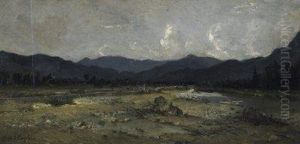In The Isar Valley Near Bad Tolz . Signed Lower Left: Josef Wenglein by Joseph Wenglein