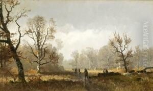 Herbstliche Baumlandschaft Mit
 Jagern.