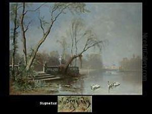 Blick Von Der Seeseite Auf Schloss Nymphenburg by Joseph Wenglein