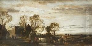 Herbstliche
Flusslandschaft by Joseph Wenglein
