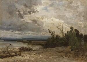 Seeufer Bei Aufziehendem
Gewitter. by Joseph Wenglein