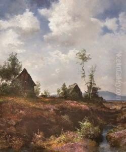 Holzstadel In
 Moorlandschaft.