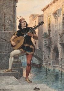 The Mandolin Player by Carl Friedrich H. Werner