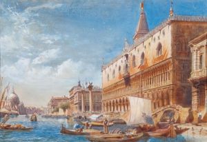 Venedig. Blick Vom Dogenpalast In Den Canale Grande by Carl Friedrich H. Werner