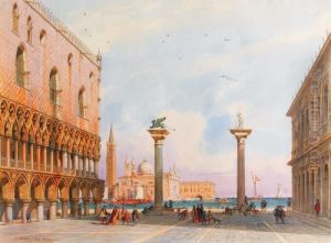 Vue De La Place Saint Marc by Carl Friedrich H. Werner