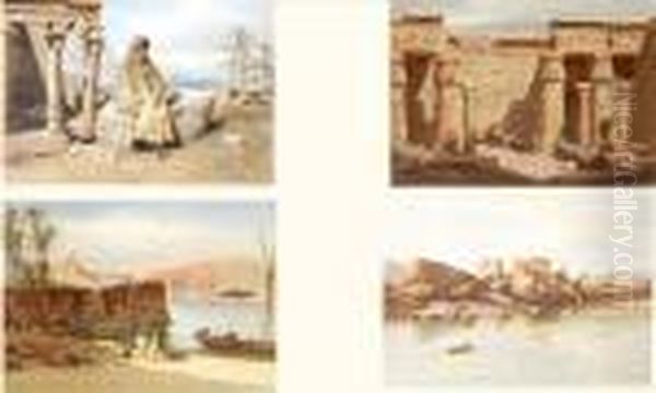 Suite De 13 Lithographies En Couleurs Sur L'egypte (circa 1871-1873). - view 1