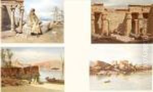 Suite De 13 Lithographies En Couleurs Sur L'egypte (circa 1871-1873). by Carl Friedrich H. Werner