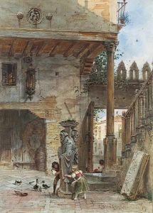 A Venetian Street Scene A Venetian Street Scene